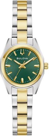 Bulova Surveyor Two-Tone Bracelet Watch, 22.7mm in Green/Two-Tone at Nordstrom