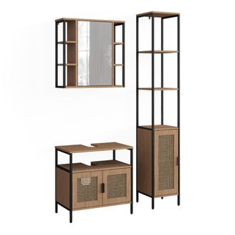 Vicco Juego De Muebles De Ba&ntilde;o De 3 Piezas Linara, Roble, Juego De 3, Vicco