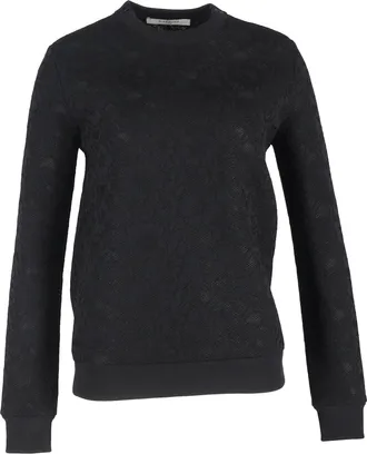 Givenchy Givenchy trui met ronde hals en kanten details in zwart polyester