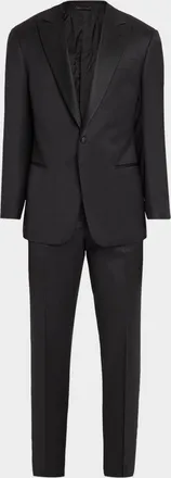 Giorgio Armani Men & apos;s Diamond-Woven Stretch-Virgin Wool Tuxedo