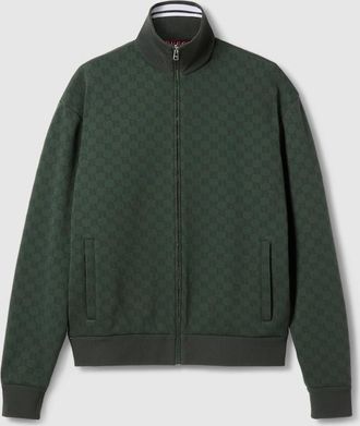 Gucci GG Technical Jersey Zip Jacket, Size XXXL, Green, Ready-to-wear