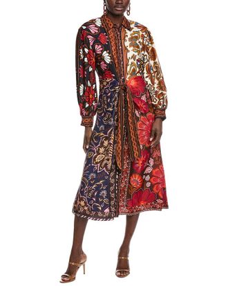Farm Rio Farm Rio Miranda Mix Multicolor Chemise Midi Dress