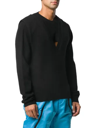 Bottega Veneta V-Neck Knit Sweater - Black