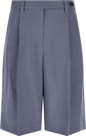 Brunello Cucinelli Blue Viscose Bermuda Womens Shorts