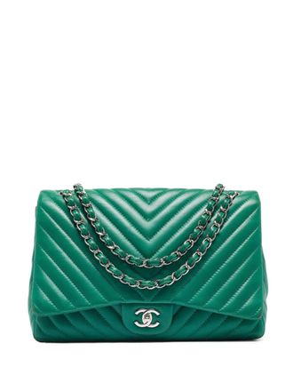 Chanel Maxi Classic Single Flap shoulder bag - women - Leather - One Size - Green