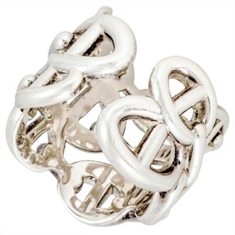 Herm&egrave;s Chaine Dancre Silver Silver 925 Band Ring (Pre-Owned)