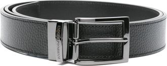 Emporio Armani grained leather belt - men - Calf Leather/Polyurethane - One Size - Black