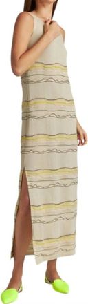 Tricot Chic Womens Striped Midi Dress In Beige Multi