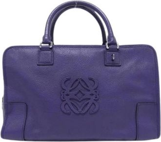 Loewe Pre-owned Amazona Goatskin Handbag - Dames - Vintage Handtas - Paars - ONE Size - Leer - Vintage