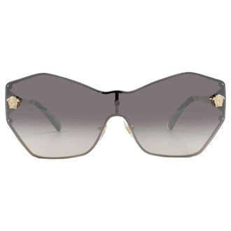 Versace Gradient Grey Mirrored Silver Shield Ladies Sunglasses VE2182 12526I 43