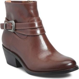 S&ouml;fft Alessandra Leather Bootie in Cognac at Nordstrom, Size 6.5