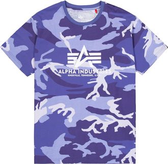 Alpha Industries T-Shirt ALPHA INDUSTRIES Basic T-Shirt BL Camo, Herren, Gr. L, lila (night lila camo), Obermaterial: 100% Baumwolle, Shirts T-Shirt