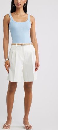 Open Edit Rib Tank in Blue Cerulean at Nordstrom, Size Xx-Small