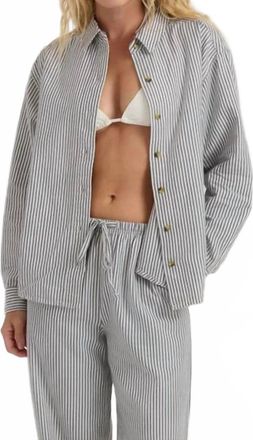 Roark Costa Button Up Shirt In Neptune