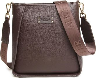 Alice Wheeler Kensington Classic Crossbody Bag, Chocolate Brown, Vegan Leather