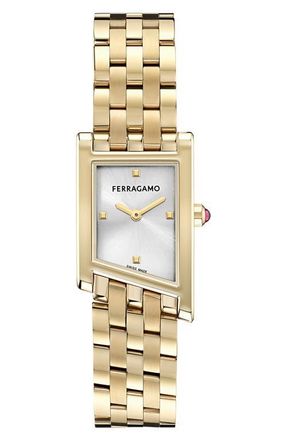 Ferragamo Asymetrique Bracelet Watch, 22mm x 36mm in Ip Yellow Gold at Nordstrom