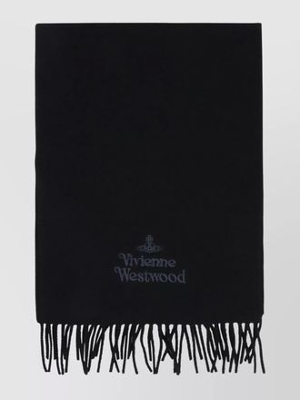 Vivienne Westwood soft wool scarf featuring fringe detail