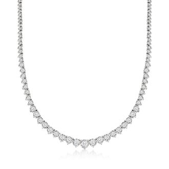 Ross-Simons Diamond Graduated Tennis Necklace in Sterling Silver