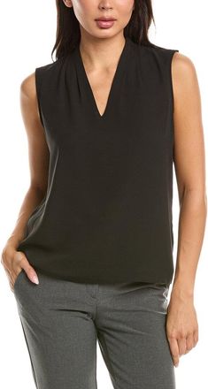 T Tahari Pleated Shoulder Blouse