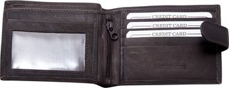 Sophos Brown Leather Tab Wallet with Zipped Coin Enclosure