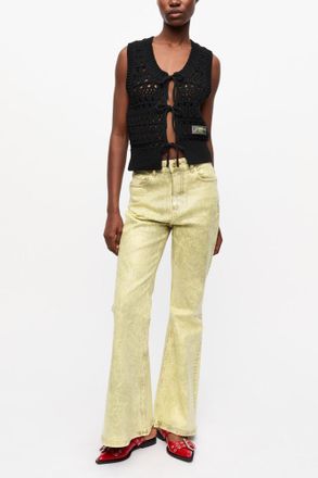 Ganni Green Foil Jeans - Size 24 Organic Cotton