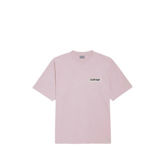 Balenciaga Pink Logo Crew Neck T-Shirt