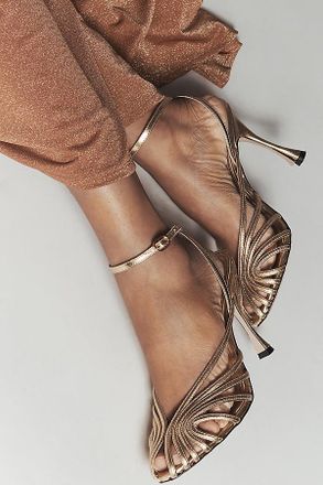 Maeve Cage Peep-Toe Ankle-Strap Heels