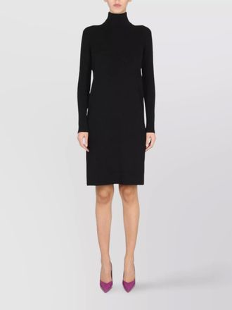 Bottega Veneta ribbed knit high-neck knee-length dress