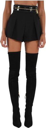 Elisabetta Franchi Dames, Korte broeken, Zwart, Maat: XL Poliester