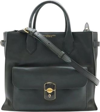Balenciaga Pre-owned Vintage leren tote bag - Dames - Vintage Shopper - Groen - ONE Size - Leer - Vintage