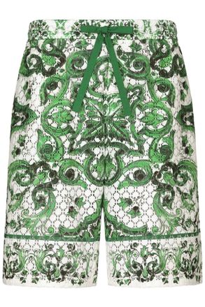 Dolce & Gabbana PRINTED SILK SHORTS Size: 50, colour: GREEN