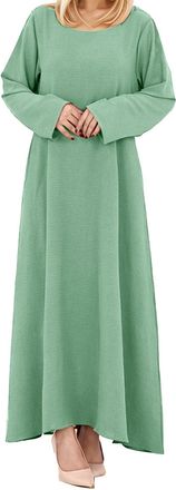 Generic Praying Clothes Muslim Women, Abaya for Women Modest Dress Kaftan Plus Size Outfit Ramadan Abayas Eid Umrah Jilbabs One Piece Praying Moroccan Ladies 