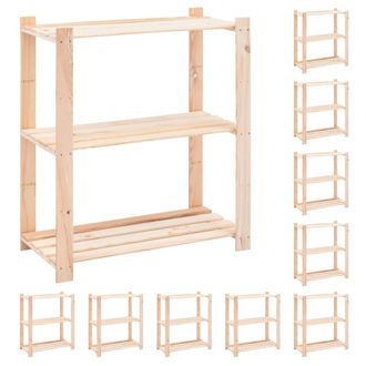 vidaXL Vidaxl - Estanter&iacute;a 3 Niveles 10 Unidades Madera Pino Maciza 150 Kg