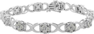 House of Brilliance Silver Rose-Cut Diamond Love Locks Link Bracelet in White at Nordstrom