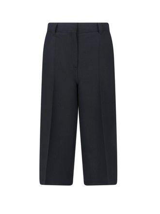 Filippa K Black Blaire Cropped Tailored Wool Trousers