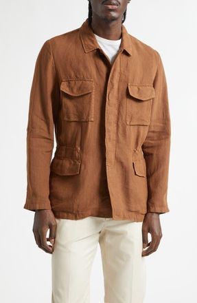 Boglioli Linen Field Jacket in Sienna at Nordstrom, Size 38 Us