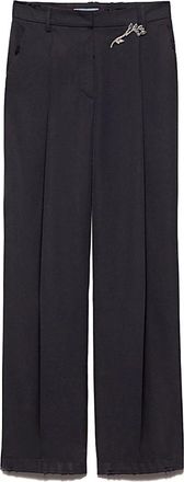 Prada Pantalon Straight Broeken - Dames - Straight fit broeken - Blauw - XS - Katoen - Broeken
