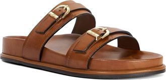 Dune London Womens Ladies Lissons - Double Strap Slip-On Sandals - Tan Suede - Size UK 3