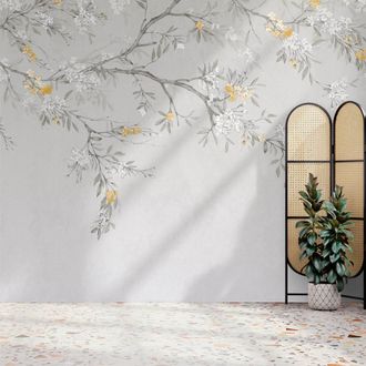 Superfresco Easy Blossom Trail Yellow Print To Order 3m x 2.8m Mural