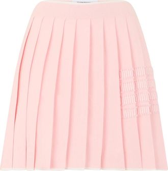 Thom Browne Geplooide Mini Rok - Dames - Korte rokken - Roze - XS - Katoen - Rokken