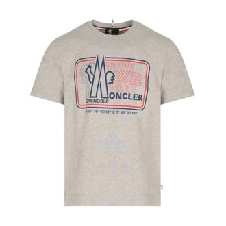 Moncler Logo Cotton T-Shirt - male - Moncler - T-Shirts - Gray - M - Tops