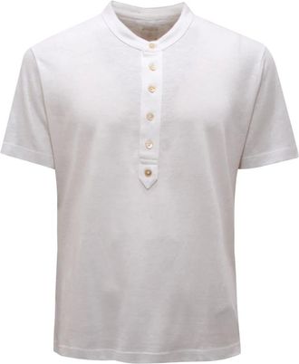 Eleventy Maglia Serafino Linnenmix - Heren - Polos - Wit - S - Linnen - Tops