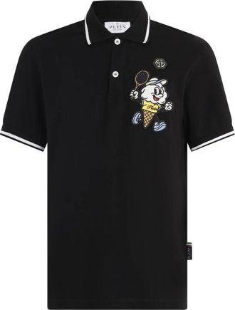 Philipp Plein Polo T-Shirt Gelato Monsters - Heren - Polos - Zwart - L - Tops