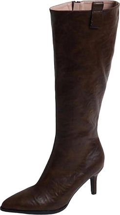 Generic Womens Pointed Toe Thin Heel Side Zipper Knight Boots Knee-High Pumps Shoes