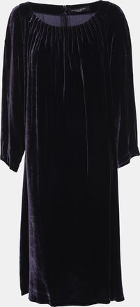Marina Rinaldi Marina Sport By Marina Rinaldi Purple Velvet Pleated Long Sleeve Mini Dress