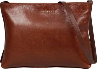 Burkely Leather Shoulder Bag Fine Florence Crossbody Zip Bag Chestnut Brown