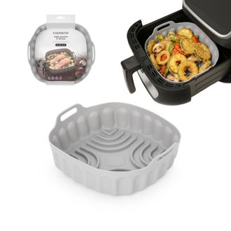 KASANOVA Teglia 18x18 cm silicone per friggitrice ad aria grigia