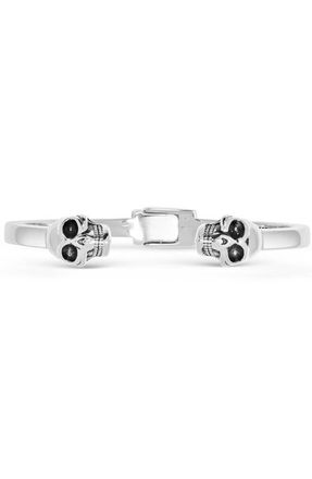 Nialaya Silver Skull Bangle at Nordstrom, Size X-Large