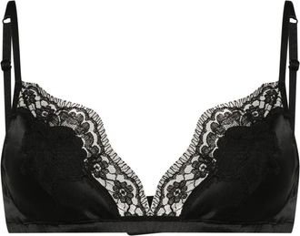 Dolce & Gabbana Reggiseno Soft Cup In Raso Con Pizzo-Donna