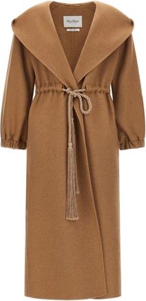 Max Mara Lange Natalin Jas - Dames - Jas met riem - Bruin - M - Wol - Jassen